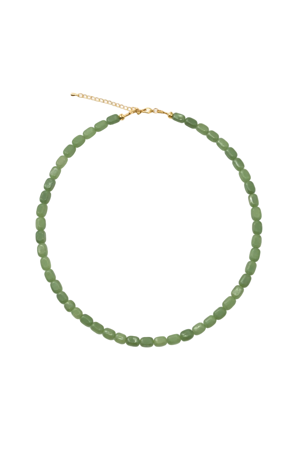 Green Aventurine Pillar Beaded Necklace