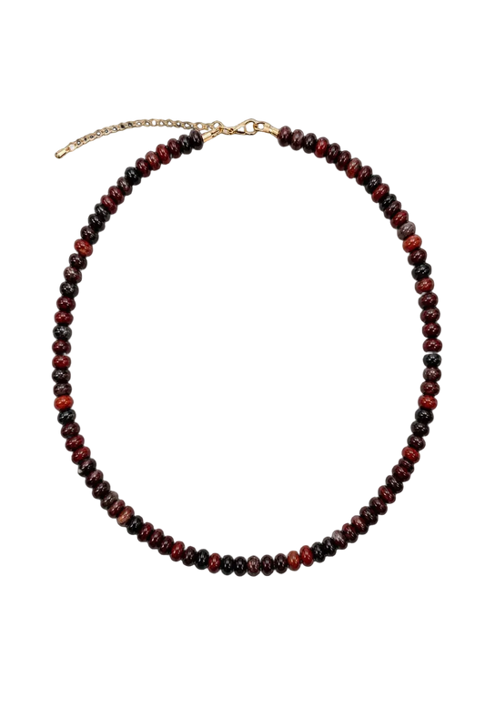 Red Jasper Rondelle Beaded Necklace