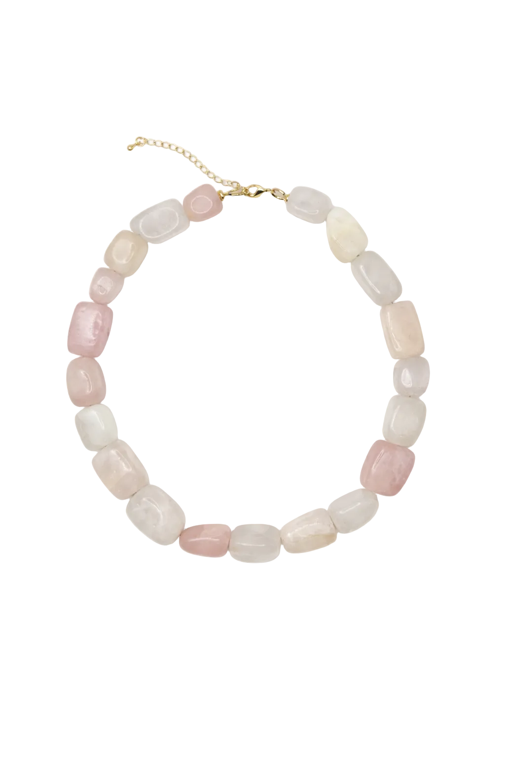 Rose Quartz Nugget Beaded Necklace