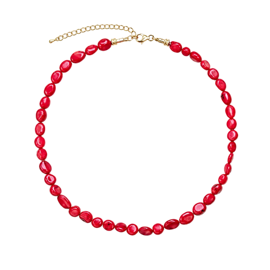 Bamboo Coral Beaded Choker