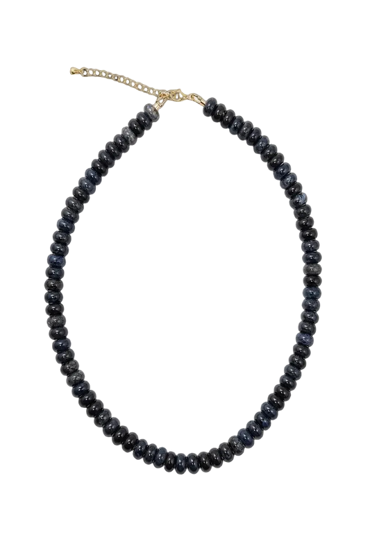 Dumortierite Rondelle Beaded Necklace