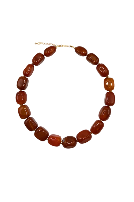 Carnelian Nugget Beaded Necklace