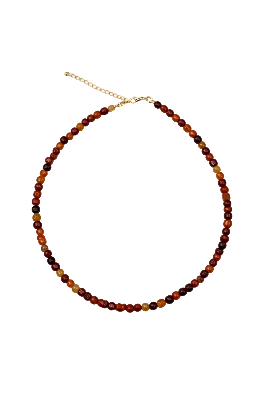 Carnelian Pebble Beaded Necklace