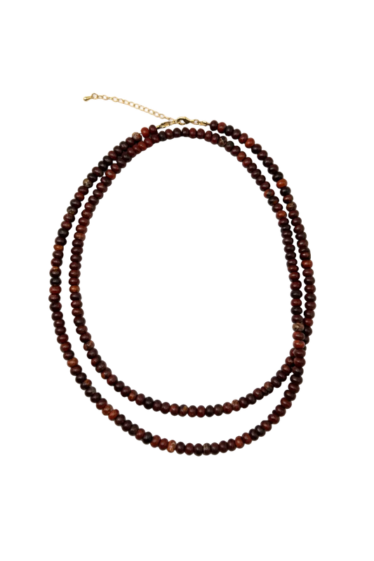 Red Jasper Rondelle Beaded Necklace