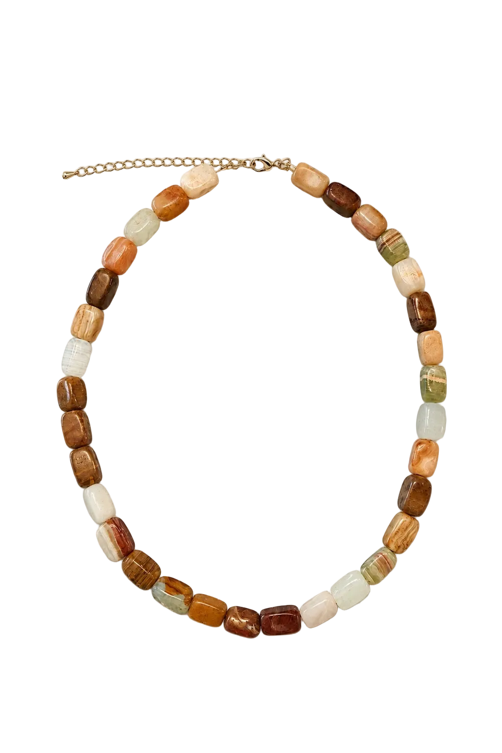 Italian Onyx Rectangle Beaded Necklace